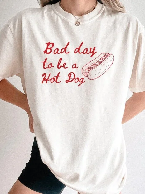 Bad Day to Be a Hot Dog Shirt, Funny Hotdog Tee, Humor Shirt - Picture 1 of 3